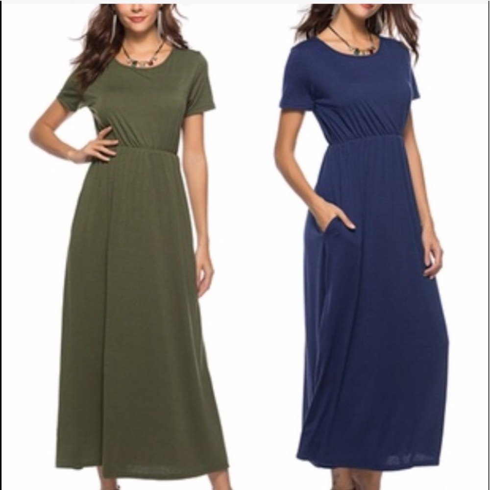 SOLD!!! Classic Women’s Green Ankle Length Maxi Dress